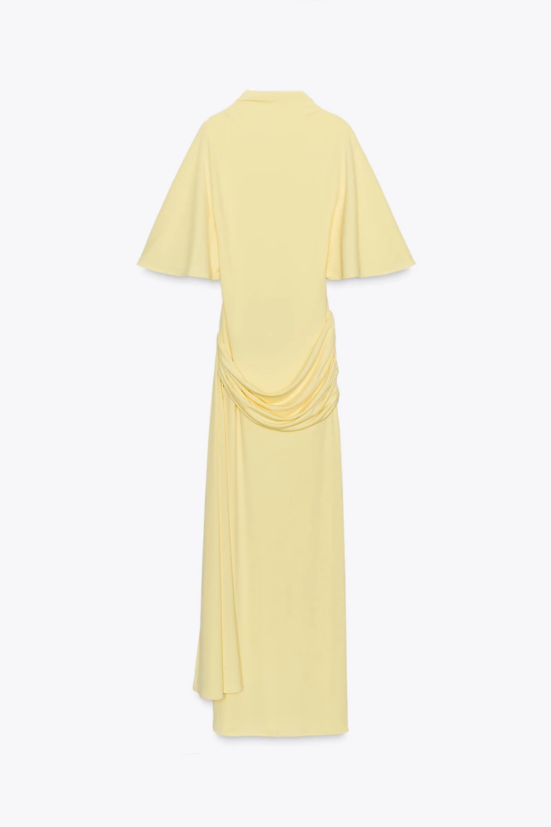 OPEN BACK CAPE MAXI DRESS