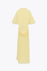 OPEN BACK CAPE MAXI DRESS