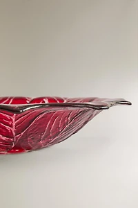 CHRISTMAS FLOWER GLASS SERVING DISH