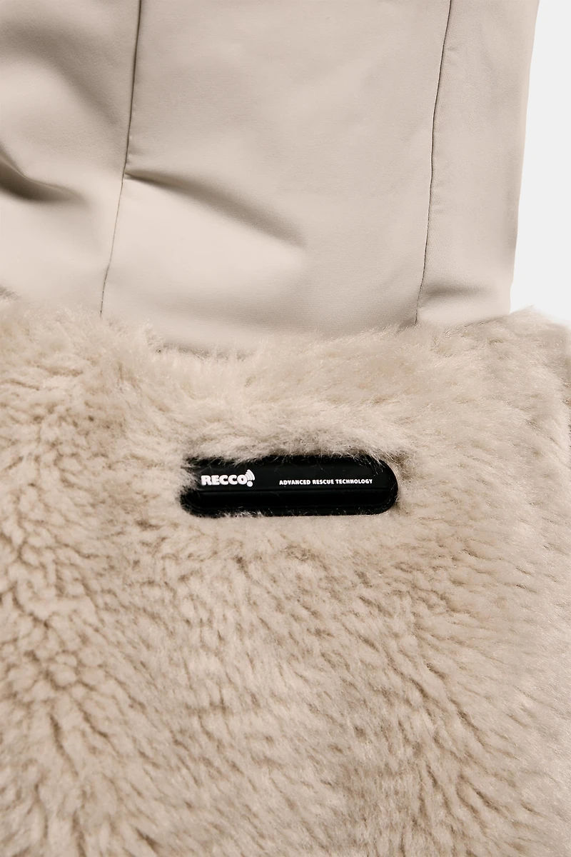 MANTEAU COURT À CAPUCHE EFFET FOURRURE RECCO® TECHNOLOGY SKI COLLECTION