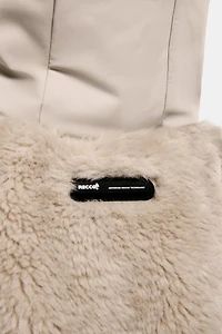 MANTEAU COURT À CAPUCHE EFFET FOURRURE RECCO® TECHNOLOGY SKI COLLECTION