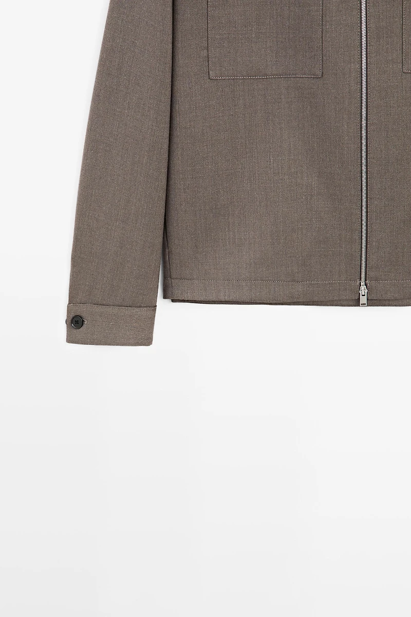 Wool-blend overshirt