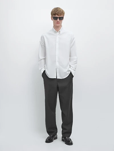 Wool houndstooth trousers