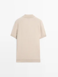 Jacquard knit polo sweater