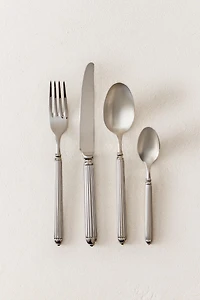 4-PIECE RIBBED STEEL FLATWARE SET