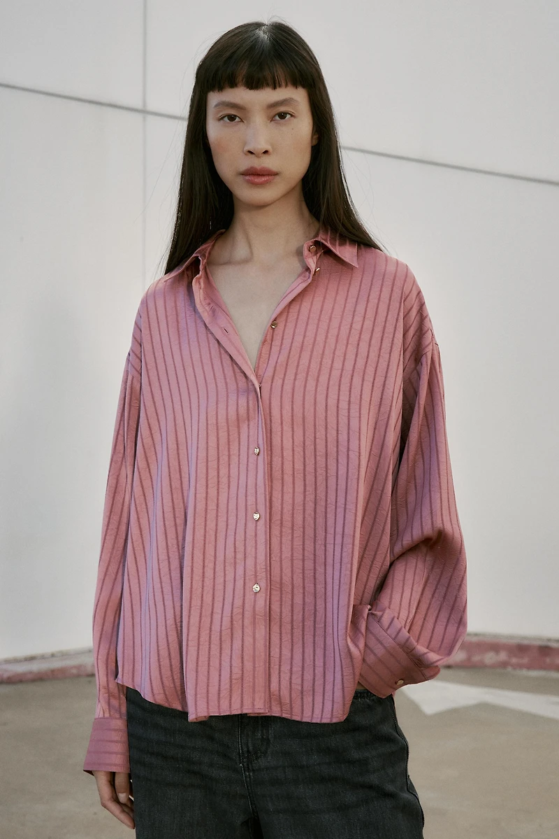 SATIN EFFECT STRIPED SHIRT