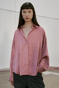 SATIN EFFECT STRIPED SHIRT