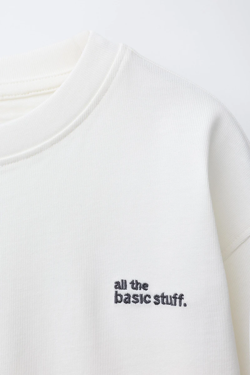 HEAVYWEIGHT EMBROIDERED TEXT T-SHIRT