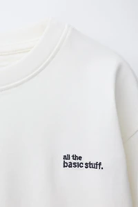 HEAVYWEIGHT EMBROIDERED TEXT T-SHIRT