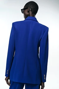 DOUBLE-BREASTED BLAZER WITH SHOULDER PADS