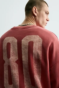 WASHED COMBINATION PRINT SWEATSHIRT