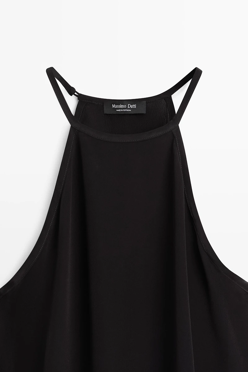 Long contrast halter top