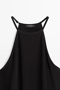 Long contrast halter top