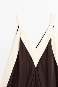 Flowing midi dress with contrast trim detail