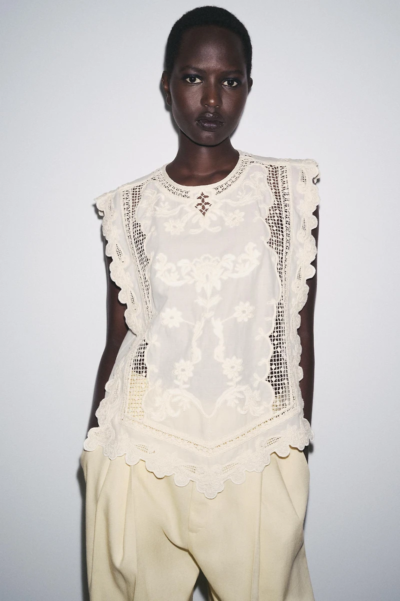 ZW COLLECTION RUFFLED CHEST SHIRT