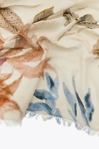 FOULARD COTON IMPRIMÉ PIVOINES