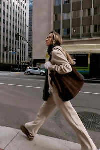 PANTALON MOLLETON À JAMBES LARGES