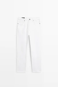 Straight-leg denim-effect trousers