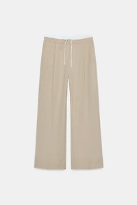 WIDE LEG PANTS WITH DOUBLE WAISTBAND