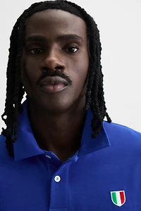 COLOR BLOCK FLAG POLO SHIRT