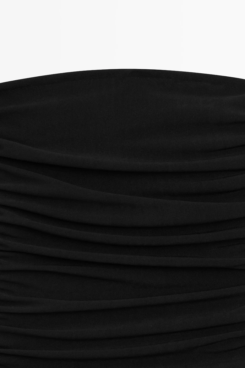 Strapless balloon midi dress