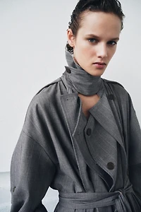 COMBINED PLAID TRENCH COAT ZW COLLECTION LIMITED EDITION