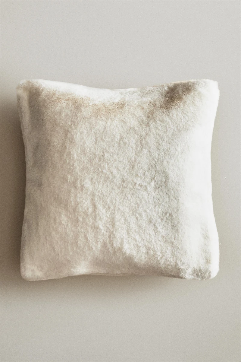 FAUX FUR THROW PILLOW COVER