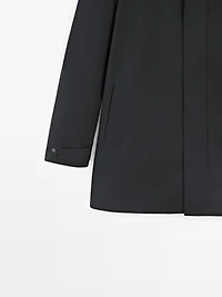 Water-repellent fabric trench coat