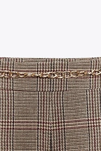 HOUNDSTOOTH BELTED LONG SHORTS