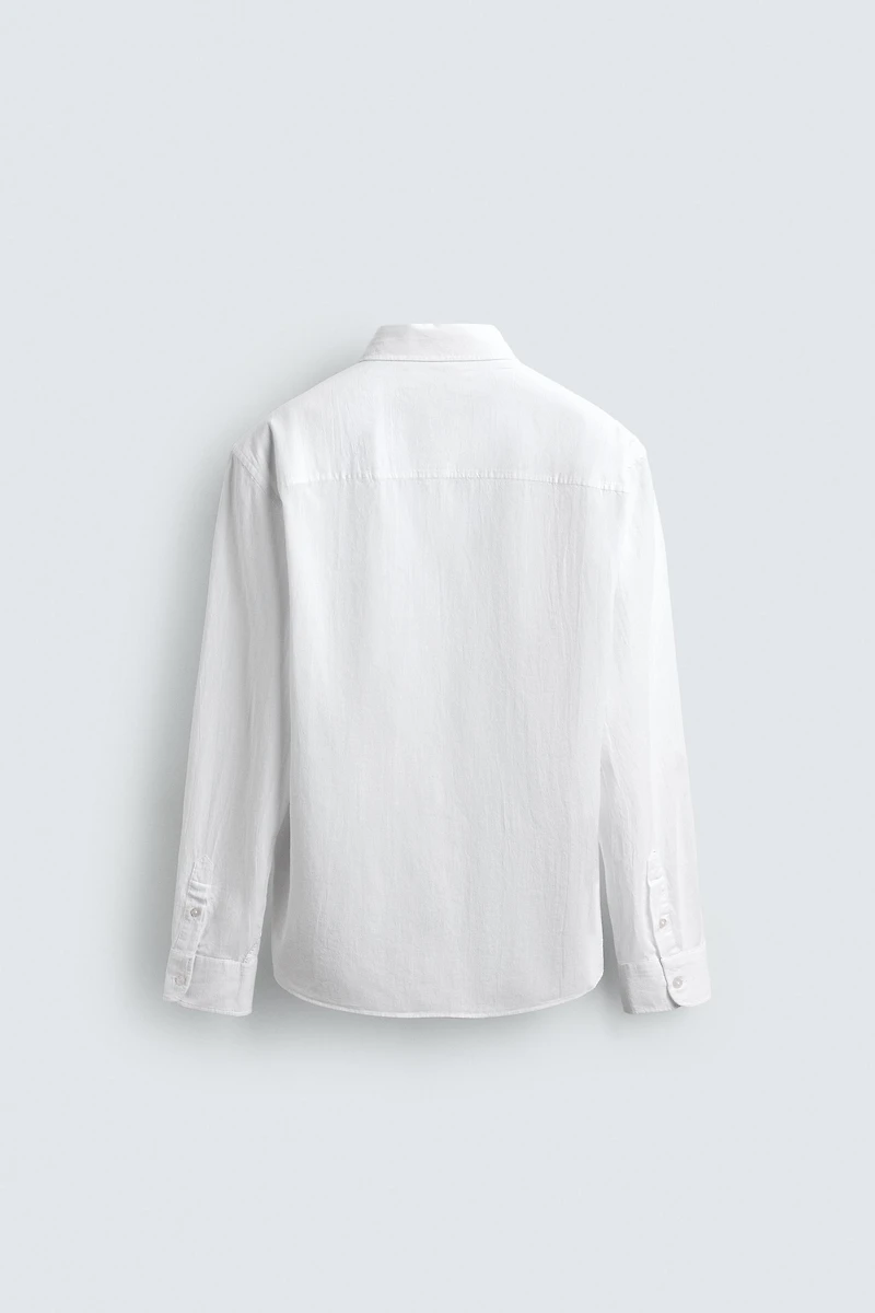 REGULAR FIT WRINKLE EFFECT SHIRT