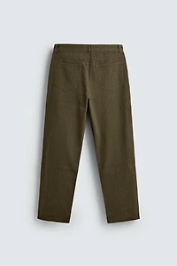 TEXTURED COTTON PANTS