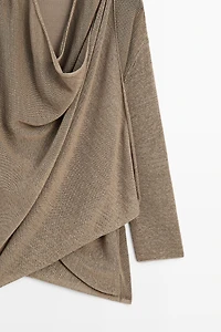 Total look draped knit cape cardigan