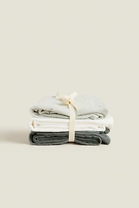 SET OF MULTICOLORED BABY MUSLIN CLOTHS (SET 3)