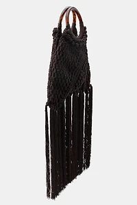 WOVEN KNOTTED FRINGE BAG