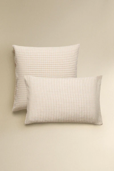 DYED THREAD CHECK PILLOWCASE