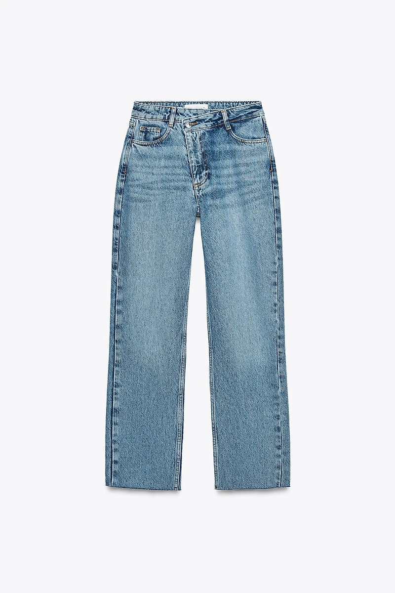 JEAN Z.09 DROIT CHEVILLE TAILLE HAUTE CEINTURE CROISÉE