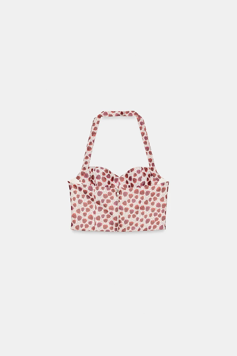 PRINTED HALTER TOP