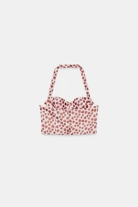 PRINTED HALTER TOP