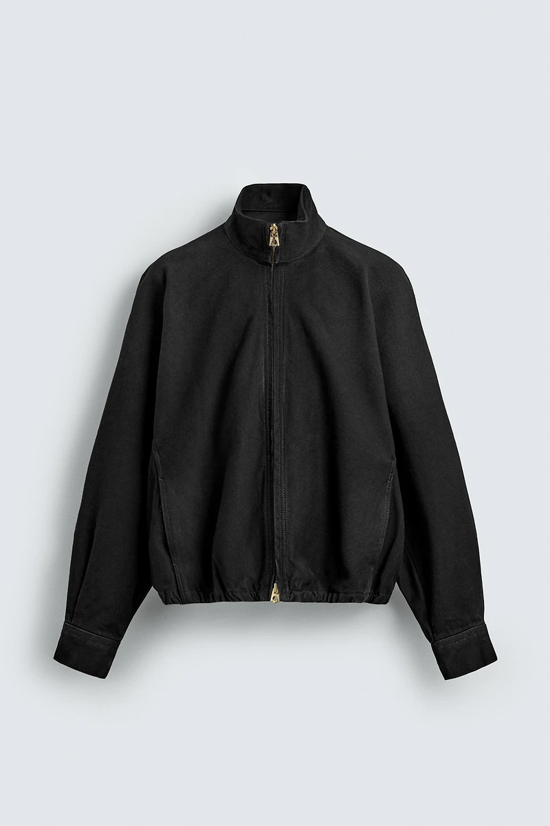 BOXY FIT COTTON BOMBER JACKET