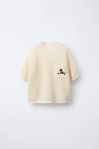 EMBROIDERED POCKET KNIT T-SHIRT