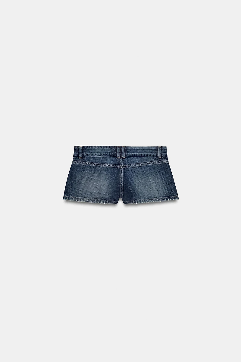 SHORT MINI EN DENIM TRF TAILLE BASSE