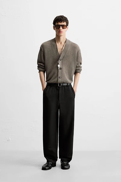 TEXTURED REGULAR FIT PANTS