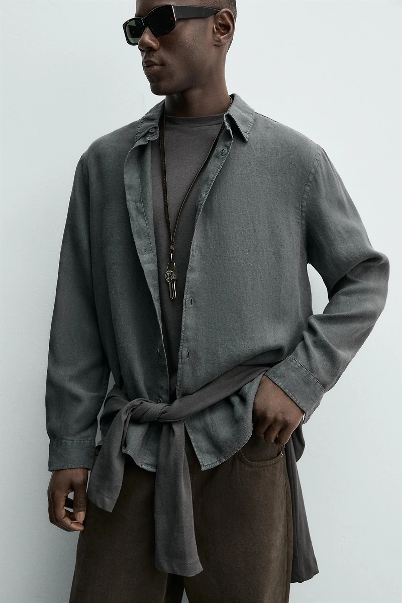 100% LINEN REGULAR FIT SHIRT