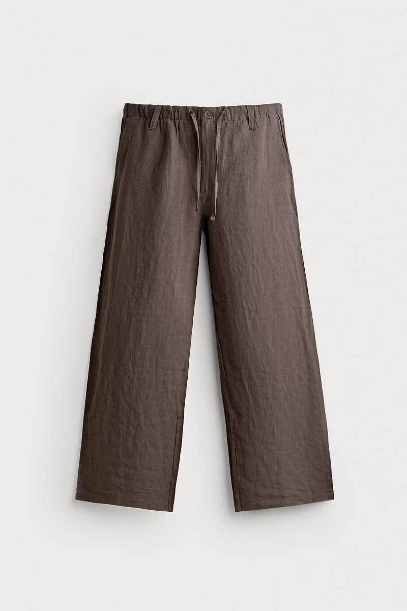 100% LINEN RELAXED FIT PANTS