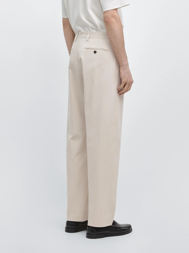 Tailored fit barrel trousers