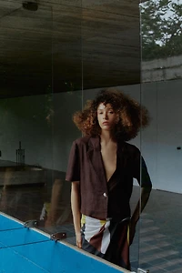 SHORT SLEEVE LINEN BLAZER