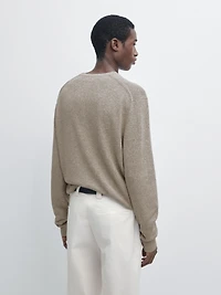 Cotton and linen mouliné knit sweater