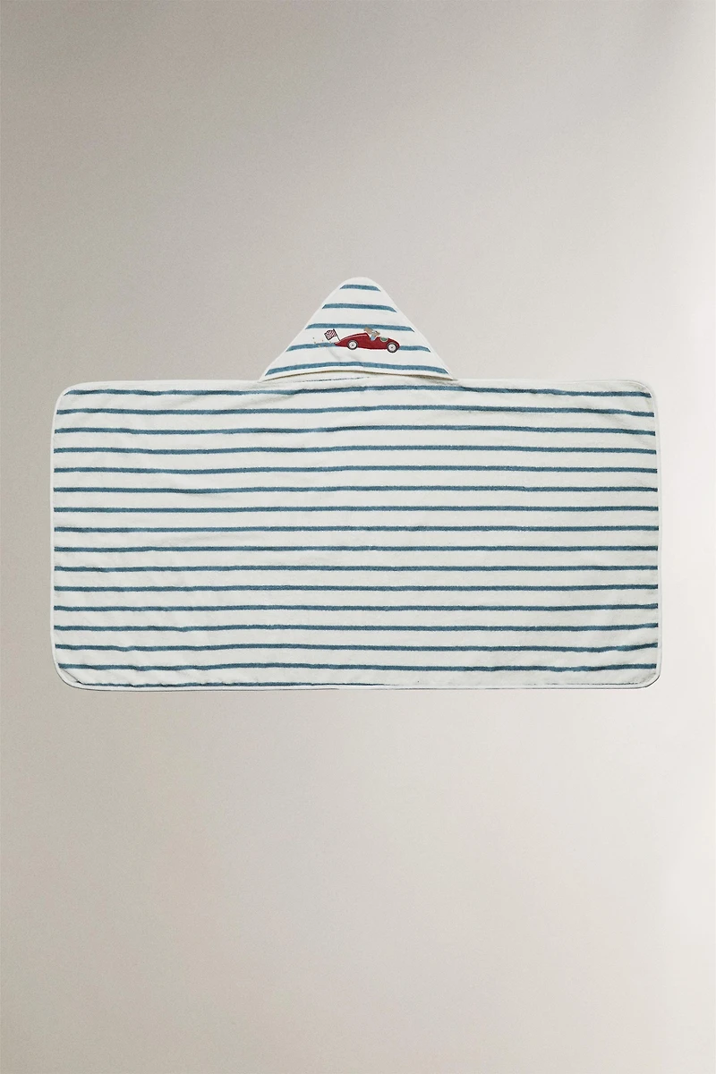 CHILDREN'S RACING DOG HOODED BATH TOWEL