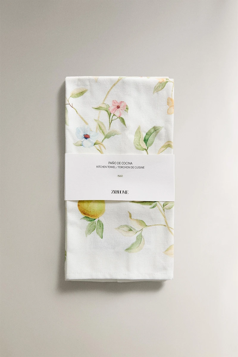 PACK OF COTTON KITCHEN TOWELS WITH PEARS (PACK OF 2)