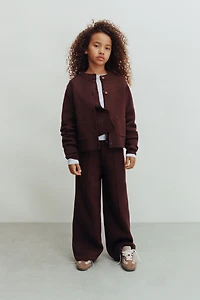 PANTALON EN MAILLE À JAMBES LARGES